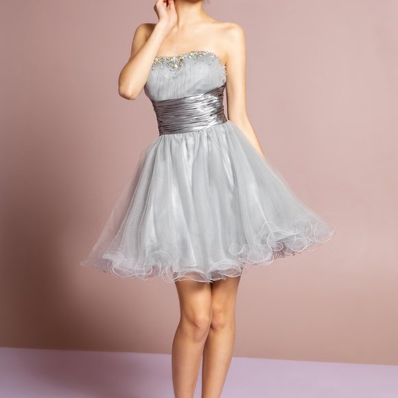 GLS Collective Dresses & Skirts - Strapless Sequined A-Line Prom Dress GS1052